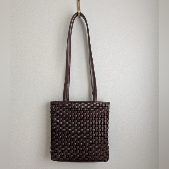 Nine West Handbags - Nine West Chocolate Brown Woven Shoulder Bag